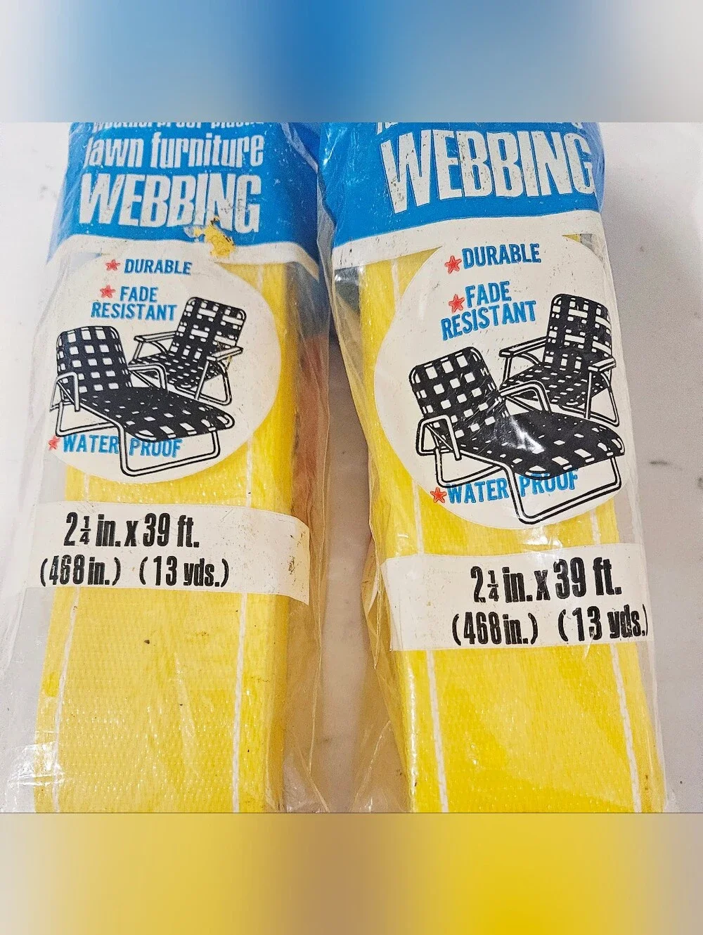 Vintage Lawn Furniture Webbing Set Of 2